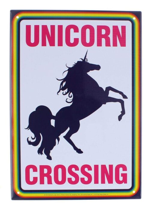 Aquarius Unicorn Crossing Tin Sign