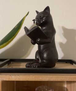 Young's Inc. Cat Figurine - Cute Cat Statue - Whimsical Cat Decor for Cat Lovers - Cat Collectibles and Meditation Decor - Cat with Eye Glasses - 4'' L X 3'' W X 5'' H Sitting Up 34 61YCK34WO0L