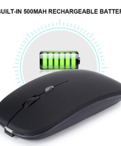 PUSOKEI Wireless Mouse Bluetooth 5.1 + 2.4G Colorful Luminous Mouse Rechargeable Silent Mouse with Large Capacity Battery for Windows 98/for Me/2000/For XPFor Vista 12 61YCg63vDL