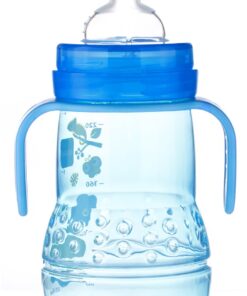 MAM Plastic Trainer Cup (1 Count), Trainer Drinking Cup with Extra-Soft Spout, Spill-Free Nipple, and Non-Slip Handles, for Boys 4+ Months, Eight Ounces, Designs May Vary Blue 24 61YCnZN28L