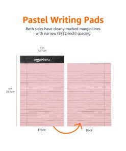 Amazon Basics Narrow Ruled 5 x 8-Inch Lined Writing Note Pads, 6 Count (50 Sheet Pads), Multicolor 5-Inch by 8-Inch 27 61YEYTAGMJL