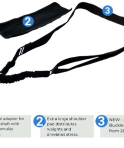 Sling Swing Adjustable Weed Eater & Grass String Trimmer Harness Shoulder Strap w/ Shock Bungee, Quick Detach Swivel, Ambidextrous, Limb Strain & Arm Stretch Tool - Professional Comfort Garden Tools 1" webbing 9 61YGB95foL 2