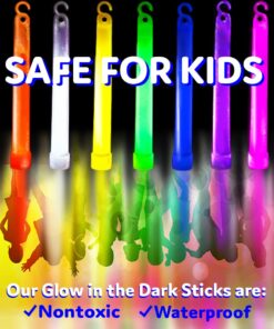 PartySticks Glow Sticks Party Supplies for Kids and Adults (25pk Assorted) - 6 Inch Bulk Glow Light Up Sticks Party Favors, Glow in the Dark Party Decorations, Waterproof Nontoxic Glow Necklaces 25pk Assorted 14 61YGjeROyrL