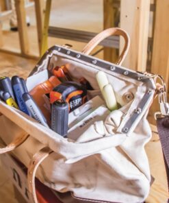 Klein Tools 5102-18SP Deluxe Canvas Tool Bag Made of Natural Canvas with 13 Interior Pockets and Detachable Shoulder Strap, 18-Inch 14 61YGuT5ROdL