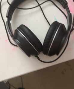 LORELEI X6 Over-Ear Headphones with Microphone, Lightweight Foldable & Portable Stereo Bass Headphones with 1.45M No-Tangle, Wired Headphones for Smartphone Tablet MP3 / 4 (Space Black) Space Black 31 61YHfqqFRyL