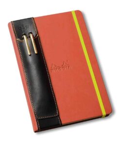 QUIVER Pen Holder For Notebooks|Stylus Holder For Tablets|Elastic/Reusable/Non-Adhesive|For Use With Moleskine/Leuchtturm1917/Rhodia & iPad Mini 1/2/3/4 8-8.5 Inches(Black Leather/Orange Stitching) 8 61YI7Mxik7L