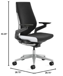 Steelcase Gesture Office Chair - Ergonomic Work Chair with Wheels for Carpet - Comfortable Office Chair - Intuitive-to-Adjust Chairs for Desk - 360-Degree Arms - Licorice Fabric 10 61YIlMj VlL