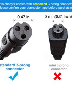 12V 1A Scooter Battery Charger for Razor E90, PowerRider 360, Jr. Electric Wagon, Boreem Tankman, Mambo Liberty 312, Xcooter Tornado XC505GT2, Minimoto Submersible Cruiser, Replacement W13111401014 11 61YJ 1a1vL 2