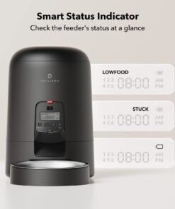 PETLIBRO Automatic Cat Feeder, Automatic Cat Food Dispenser Battery-Operated with 180-Day Battery Life, AIR Pet Feeder for Cat & Dog, Timed Cat Feeder Program 1-6 Meals Control, 2L Auto Cat Feeder Black Basic 25 61YJPR3FkrL