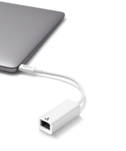 Amazon Basics USB 3.1 Type-C to Ethernet Adapter for Apple Mac and PC - White 1-Pack 14 61YKPv5J1pL
