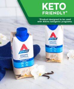 Atkins Gluten Free Protein-Rich Shake, Creamy Vanilla, Keto Friendly, 8 Count (Pack of 1) 10 61YOAeWakdL