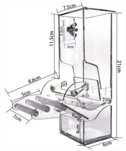 No Split Bird Seed Feeder for Cage,Parrot Automatic Foraging Systems Food Feeding Station with Perch,Heavty Acrylic,One-Step Moulding 24 61YPHp0IW L