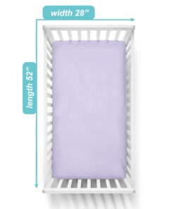 American Baby Company 100% Natural Cotton Percale Fitted Crib Sheet for Standard Crib and Toddler Mattresses, Lavender, Soft Breathable, for Girls 1 Count (Pack of 1) 9 61YQHosS YS