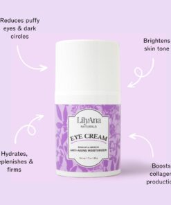 LilyAna Naturals Eye Cream for Dark Circles and Puffiness, Under Eye Cream for Wrinkles and Bags, Anti Aging Eye Cream helps Improve Dryness; for Sensitive Skin - 1.7 oz - Made in USA Rosehip and Hibiscus 1.70 Fl Oz (Pack of 1) 30 61YR4gyf0pL