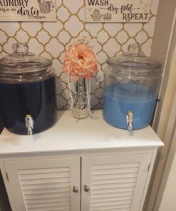 Anchor Hocking 2 Gallon Heritage Hill Beverage Dispenser with Lid (2 piece, all glass, dishwasher safe) Heritage Hill Jar Bev Dispenser 53 61YRL48jQYL