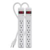 Belkin Power Strip Surge Protector - 6 AC Multiple Outlets, 2 ft Long Heavy Duty Metal Extension Cord for Home, Office, Travel, Computer Desktop & Phone Charging Brick - 200 Joules, White (2 Pack) 2-Pack 44 61YS FL2i9L