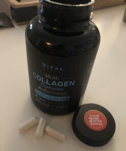 Vital Vitamins Multi Collagen Complex - Type I, II, III, V, X, Grass Fed, Non-GMO, 150 Capsules 150 Count (Pack of 1) 29 61YSGk7zZgL