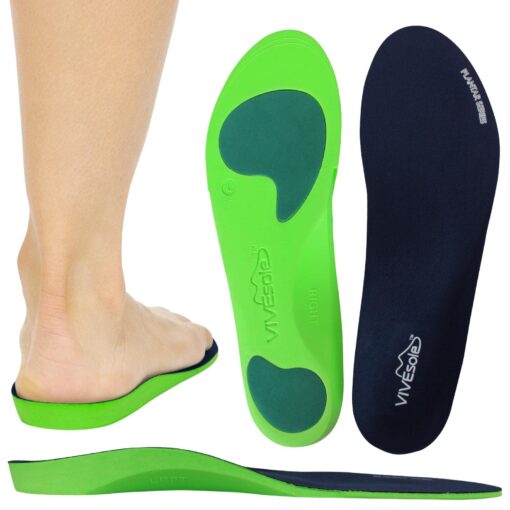 ViveSole Plantar Fasciitis Insoles - Foot Arch Relief Support Orthotic - Firm Foam Shoe Inserts for Men, Women, Work, Running - Fit Boots and Sneakers M: Men's (7.5-9) Women's (8.5-10)