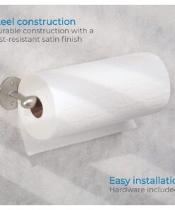 iDesign Orbinni Wall Mounted Metal Paper Towel Holder, Roll Organizer for Kitchen, Bathroom, Craft Room, Satin Silver Set of 1 24 61YUoKlJAHL