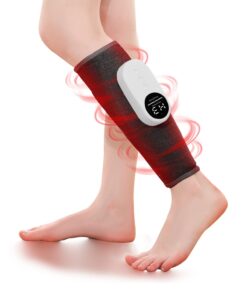 LINGTENG Leg Massager, Calf Air Compression Massager with Heat, Cordless Leg Massager for Circulation and Pain Relief, Calf Massager with 3 Intensities, Gifts for Women (Only Single) Black 35 61YVwyvZM1L