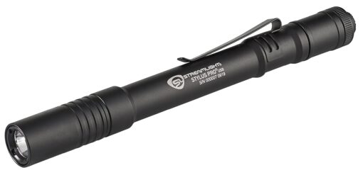 Streamlight 66134 Stylus Pro USB 350-Lumen Rechargeable Penlight with USB Cord & Nylon Holster, Black Rechargeable with USB Cord