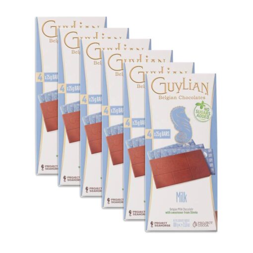 Guylian Milk Chocolate No-Sugar Added Bar, 3.5-Ounce Boxes (Pack of 24)