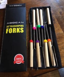 Aoocan Marshmallow Roasting Sticks, Smores Sticks for Fire Pit, Set of 8 Telescoping Rotating Smores Skewers - Hot Dog Roasting Sticks for Campfire, Camping, Bonfire and Grill Roasting Sticks set of 8 23 61YXGid4oJL