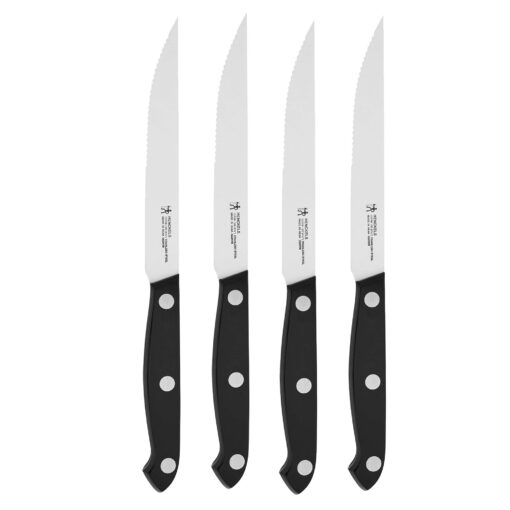 HENCKELS Prime Razor-Sharp Steak Knife Set of 4, German Engineered Informed by 100+ Years of Mastery,Black