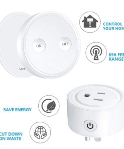 LoraTap Mini Remote Control Outlet Plug Adapter with Remote, 656ft Range Wireless Light Switch for Household Appliances, No Hub Required, 10A/1100W, White, 2 Years Warranty 27 61YXw1gBmQL