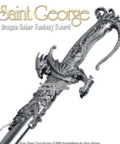 Vulcan Gear 36" Saint George Dragon Saber Fantasy Medieval Knight Sword - Choose Your Color Color Style 1 - Silver 16 61YYA2sU39L