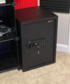 Amazon Basics Steel Home Security Electronic Safe with Programmable Keypad Lock, Secure Documents, Jewelry, Valuables, 1.8 Cubic Feet, Black, 13.8"W x 13"D x 19.7"H 43 61YYqkdVuL