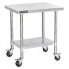 DuraSteel Food Prep Stainless Steel Table - 24 x 30 Inch Metal Table Cart - Commercial Workbench with Caster Wheel - NSF Certified - For Restaurant, Warehouse, Home, Kitchen, Garage, Chrome 24" x 30" Table + 4 Casters Table + One Shelf 2 61YZ9bDvppL