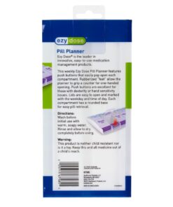 EZY DOSE Push Button (7-Day) Pill Case, Medicine Planner, Vitamin Organizer, 2 Times a Day AM/PM, Large Compartments, Arthritis Friendly, Clear Lids, Purple/Blue Blue and Purple (Clear Lids) 20 61Yau8VDaL