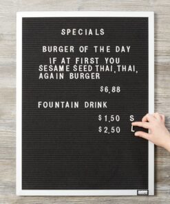 Alternative view of Aarco Products Inc Open Faced Vertical Aluminum Frame, Black Felt Changeable Letter Board - 24"Hx18"W