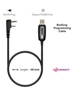 MIRKIT Baofeng Programming Cable for Two Way ham Portable radios: UV-5R, 5RA, 5R Plus, 5RE, UV-82, BF-F8HP, UV3R Plus, BF-888S, 5R EX, 5RX3, GA-2S, BF-F8+, H777 UV82HP 1X 17 61Ybqz1YysL