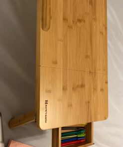 Laptop Desk Nnewvante Table Adjustable Bamboo Foldable Breakfast Serving Bed Tray w' Tilting Top Drawer 21.6" 72 61YcjEkMF4L