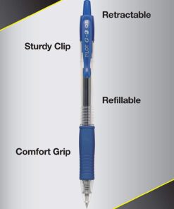 PILOT G2 Pens 0.5 mm - 10 Pack (5 Black and 5 Blue Pens) Premium Gel Ink Pens Extra Fine Point 0.5 Pens Refillable & Retractable Rolling Ball 9 61Yck2pq77L