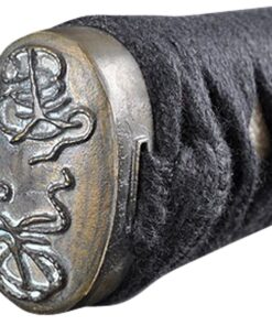 Handmade Sword - Fully Functional Samurai Katana Sword, 1045 Carbon Steel, Hand Forged Heat Tempered, Full Tang, Sharp, Brass Musashi Tsuba, Black Scabbard 22 61Yd2SWKmL 1