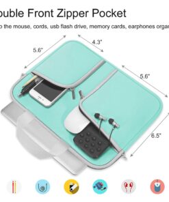 HESTECH Chromebook Case,11.6-12.3 Laptop Sleeve Neoprene Computer Handbag Protective Cover for 13 inch MacBook Air/Pro M2/M1 Acer R11/Spin 311/HP Stream/Samsung/Surface /7+/6/5/4/3/Go 12.4" Mint Green 11.6"-12.5-12.9 Inch Hot Teal 30 61YdmUwQAL