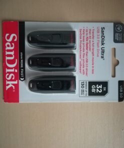 SanDisk 32GB 3-Pack Ultra USB 3.0 Flash Drive 32GB (Pack of 3) - SDCZ48-032G-GAM46T, Black 32GB (3-Pack) 29 61Ye3eQR5hL