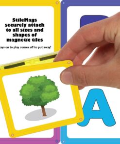 Alternative view of Shapemags Magnetic Tiles for Kids 100 Piece Set - Educational 3D Magnetic Building Blocks for Toddlers - Construction Magnet Toys Kit with Car Base and Stabilizer Plate 100pcs