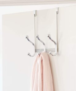 Alternative view of iDesign York Lyra Steel Over-The-Door 6-Hook Storage Rack - 8.38" x 5.25" x 11", Chrome