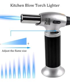Alternative view of Ideapro Butane Torch, Refillable Kitchen Torch Lighter Culinary Blow Torch with Security Lock and Adjustable Flame for Creme Brulee,BBQ,Desserts,Baking and welding Black