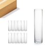 WGVI Cylinder Vase Bulk Bulk, 4" W x 16" H, Floral Container, Glass Candle Holder Centerpiece Planter Terrarium for Wedding Party Event, Home Office Decor, Clear, 12 Pieces 16"H 4"w-12p 61 61YnWKmah8L