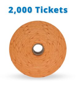 Indiana Ticket CO. 2,000 Orange Raffle Tickets Double Roll, 50/50 Raffle Tickets, Tickets for Events, Carnivals, Door Prizes, Drinks and More (2,000, Orange) 9 61Yoy6S07OL