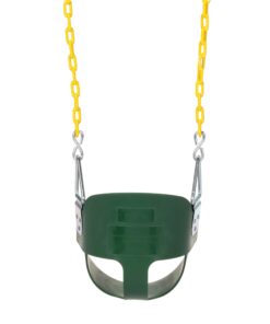 Eastern Jungle Gym Heavy-Duty High Back Half Bucket Toddler Swing Seat with Coated Swing Chains and Safety Strap With safety trap 13 61YrH1v 2rL