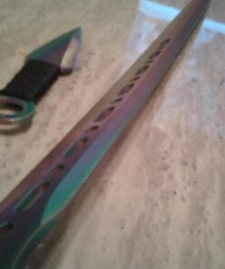 SZCO Supplies Rainbow Ninja Sword with 2Piece Throwing Knives Sam 32 61YrldRS7fL