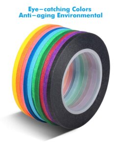 selizo 10 Rolls 1/8” Whiteboard Pinstripe Tape Dry Erase Board Tape Line Thin Striping Graphic Chart Art Tape Grid Lining Tape for White Board, 10 Colors 17 61YsFq4w NL