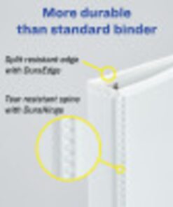 Avery Durable View 3 Ring Binder, 1 Inch Slant Rings, 1 White Binder (17012) 1 Pack 1" 12 61YtPcNFPL
