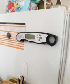 Digital Meat Thermometer, Waterproof Instant Read Food Thermometer for Cooking and Grilling, Kitchen Gadgets, Accessories with Backlight & Calibration for Candy, BBQ Grill, Liquids, Beef, Turkey… Black - Sliver 32 61YtUUh2cPL